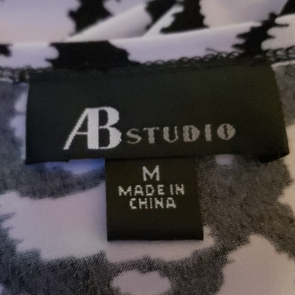 AB Studio Black & White Easy Dress Size Medium - Picture 8 of 10